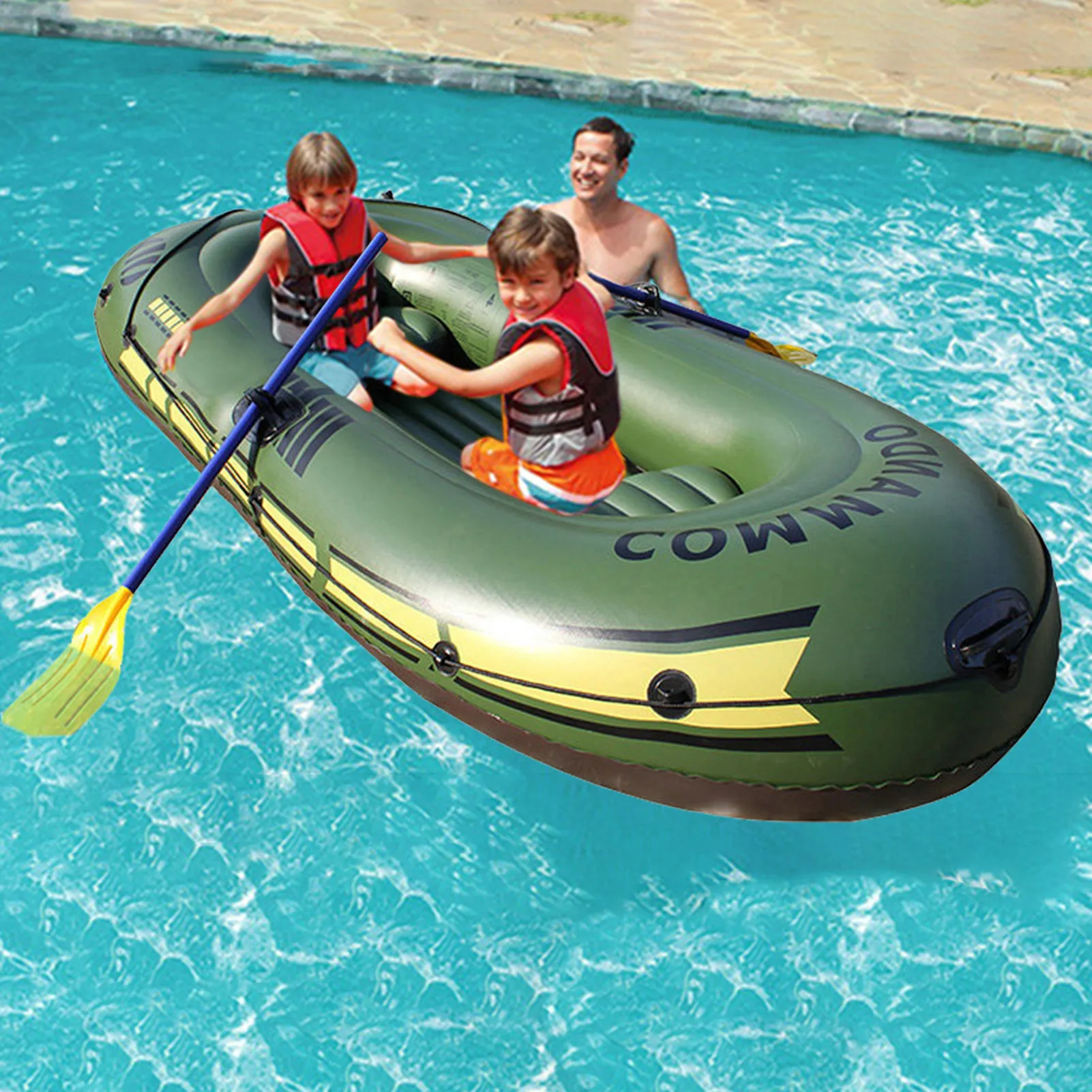 Iatable Boat Drifting Boat Iatable Seat Cushion Waterproof Wear-resistant Comfortable For 2/3 Person Kayak