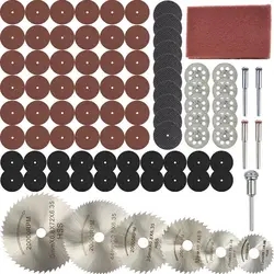 Roue de coupe diamantée HSS, lame de scie circulaire, outil de travail du bois rotatif pour Mini perceuse Dremel, accessoires d'outils rotatifs, 60/88 pièces 