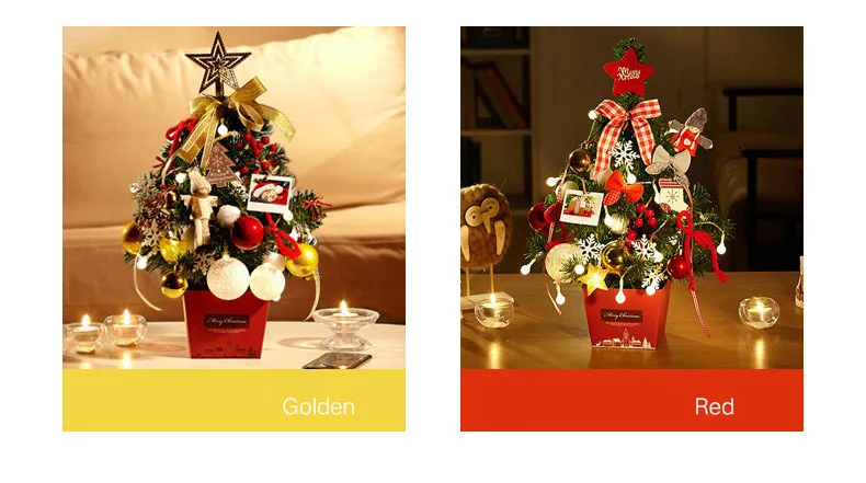 High Quality Christmas Tree Package 50cm Desktop Small Mini Decorative Christmas Tree Decoration Gift Box Christmas Decorations QW109 (2)