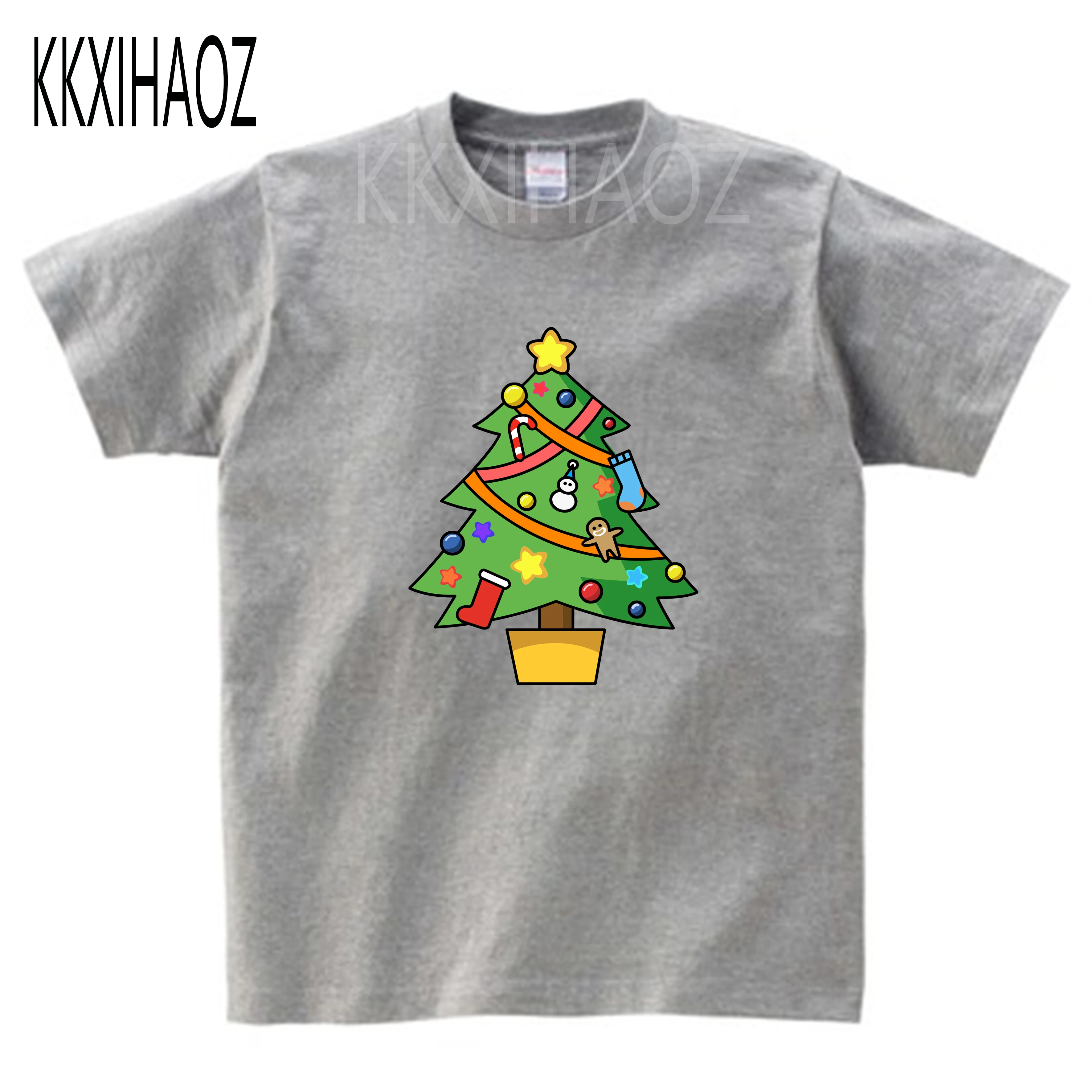 Футболка с рождественской елкой, Детская футболка, летняя Рождественская футболка с короткими рукавами для мальчиков и девочек, детская футболка, Милая футболка, 10