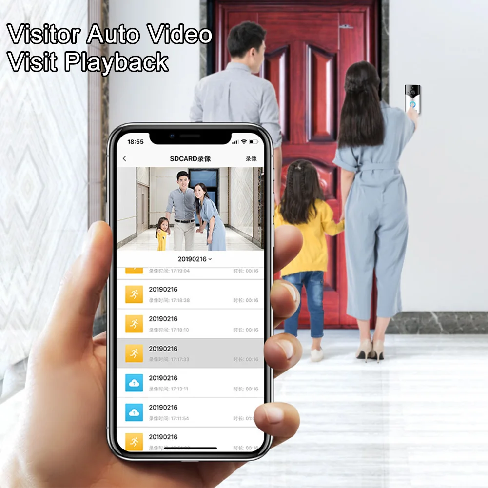 

Wireless Alarm Real Time Smart 2 Way Talk WIFI Home Security Easy Install Video Doorbell Night Vision HD Anti Theft Detection