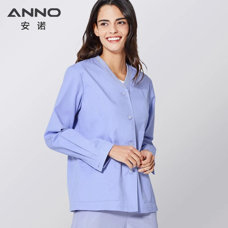 ANNO зимняя медицинская куртка с длинным рукавом костюм медсестры пальто доктор рубашка больница куртка рубашка