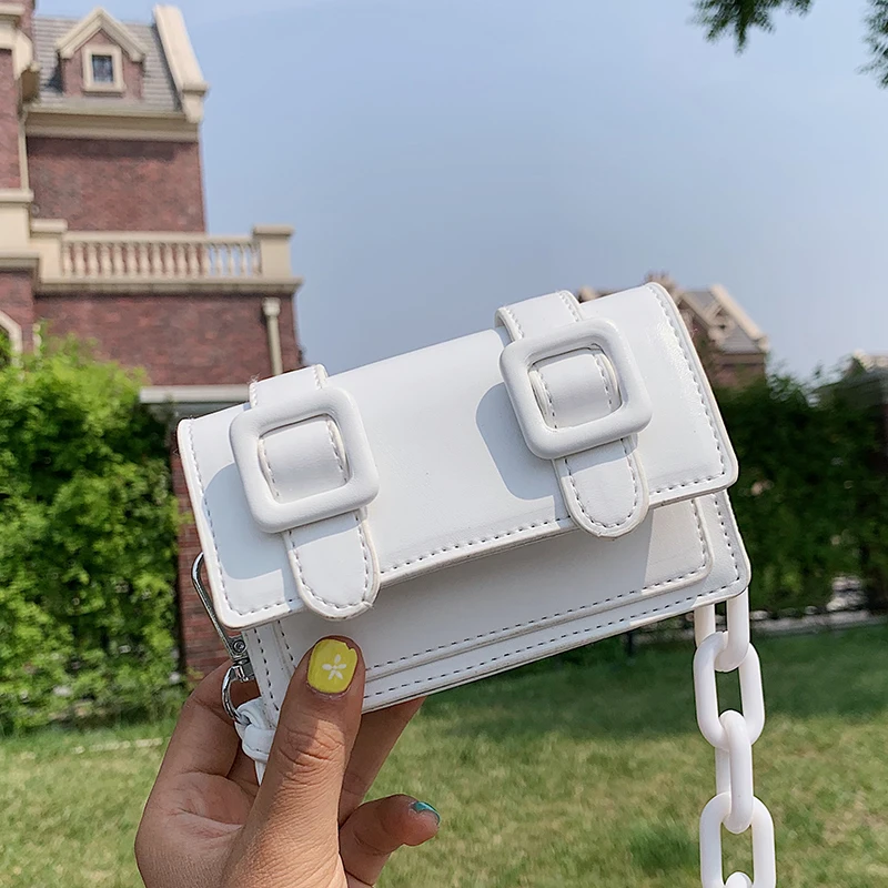 

Fashion Ladies Small Chains Shoulder Messenger Bag Mini Square Crossbody Bags for Women PU Leather Girls Designer Handbags 2020