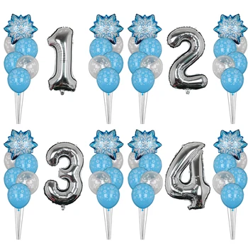 

13pcs/lot Birthday Party Balloons Snowflake Confetti Balloon Baby Shower Happy Birthday Party Decorations kid's Toys Gifts