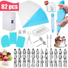

82pcs/sets Cream Cake Decorating Pastry Baking Accessories Nozzle Stainless Decorating Mouth Cream Scraper Cake Baking Tools