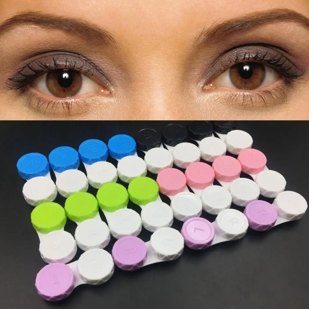 

Portable Contact Lens Case Plastic Contact random Lens Care Box 5g