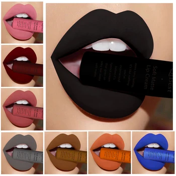 

Brand Matte Lip Gloss Black Velvet Matt Lip Glaze Waterproof Long Lasting Nude Liquid Lipstick Sexy Lips Makeup 7ml 1 Piece