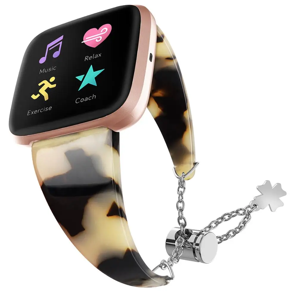 Ремешок для часов Fitbit Versa/Versa 2/полосы для женщин Смола Versa браслеты запасной браслет ремешок из металла из нержавеющей стали - Цвет: Цвет: желтый