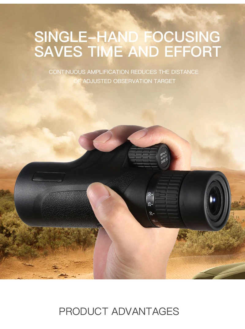 Professional HD Monocular Powerful 10-30X42 Zoom Multi-coated Night Vision Hunting Binoculars Spyglass For Camping Hunting
