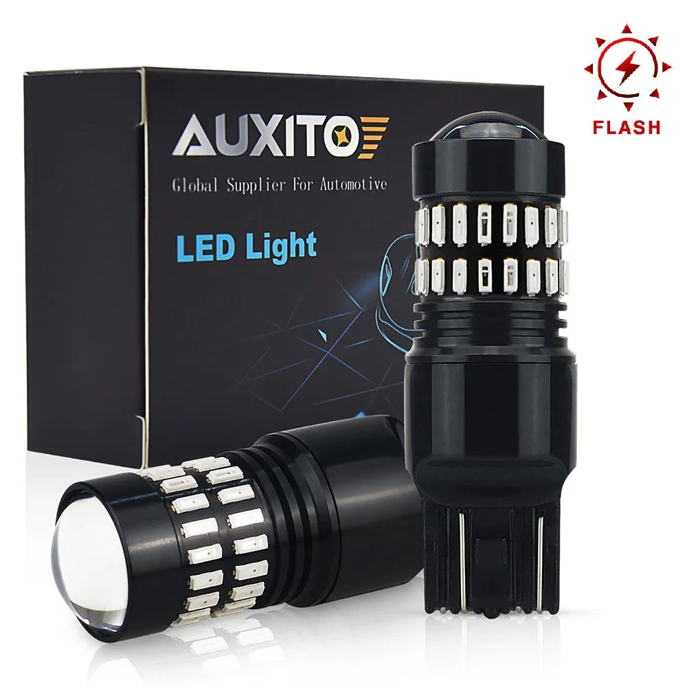 Стробоскоп AUXITO 2X T20 светодиодный 7443 7440 W21W 7441 7444 T25 3157 3047 3057 48SMD автомобильный стоп