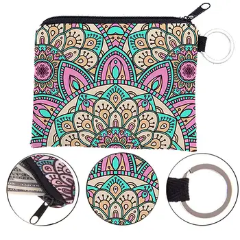 

Coin purse Women Waterproof Portable Floral Print Zipper Coin Purse Wallet Keys Cards Pouch small square wallet mini wallet