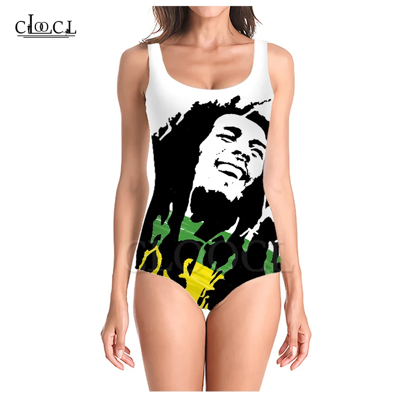 CLOOCL Singer Reggae Creator Bob Marley 3D Print Sleeveless Sexy One-Piece Swimwear Summer Girls Ladies Beach Swimsuits