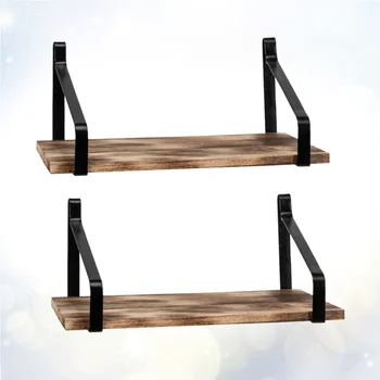 

2pcs Floating Shelves Wall Mount Rustic Wood Wall Shelves for Kitchen Bedroom