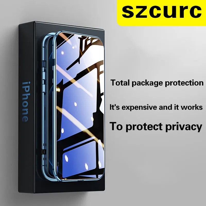 

NEW 360° Protection revent the peep For iPhone 13 Pro max phone Case. Magnetic Adsorption Glass iPhon 13Pro 13 cover bag
