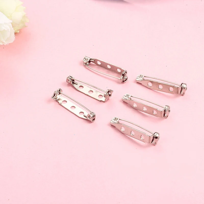 Rhodium 20 шт./партия родий 30 35 40 45 мм Брошь основа булавки безопасные булавки брошь настройки пустая основа для DIY ювелирных изделий - Цвет: Rhodium
