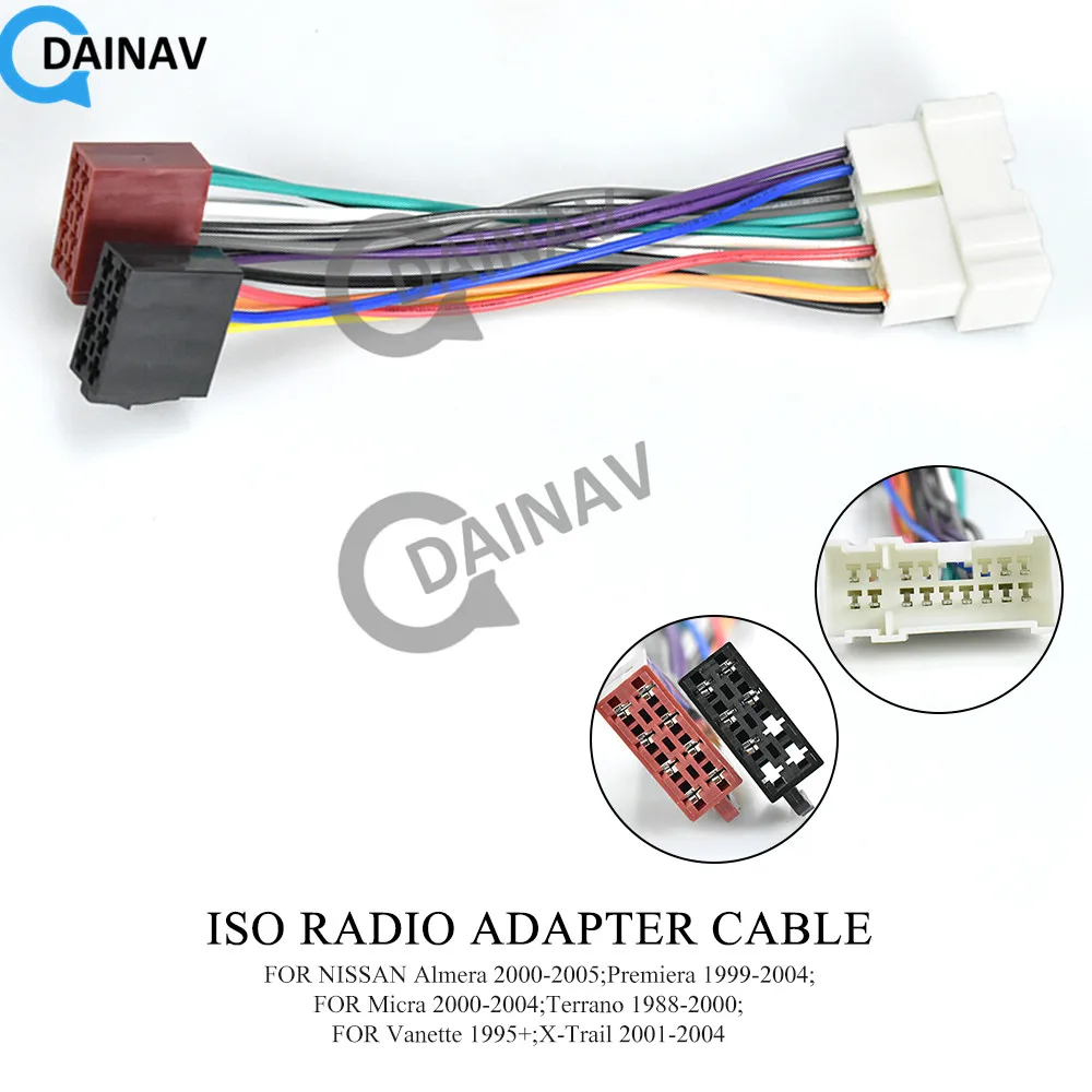 

12-018 ISO RADIO ADAPTER CABLE FOR NISSAN Almera 2000-2005;Premiera 1999-2004; Micra 2000-2004;Terrano 1988-2000;Vanette 1995+;X
