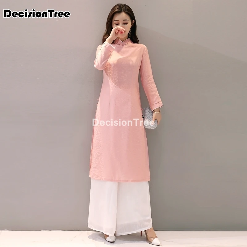 2021 ao dai Ципао в народном стиле вьетнамский шифон aodai изящный элегантный женский