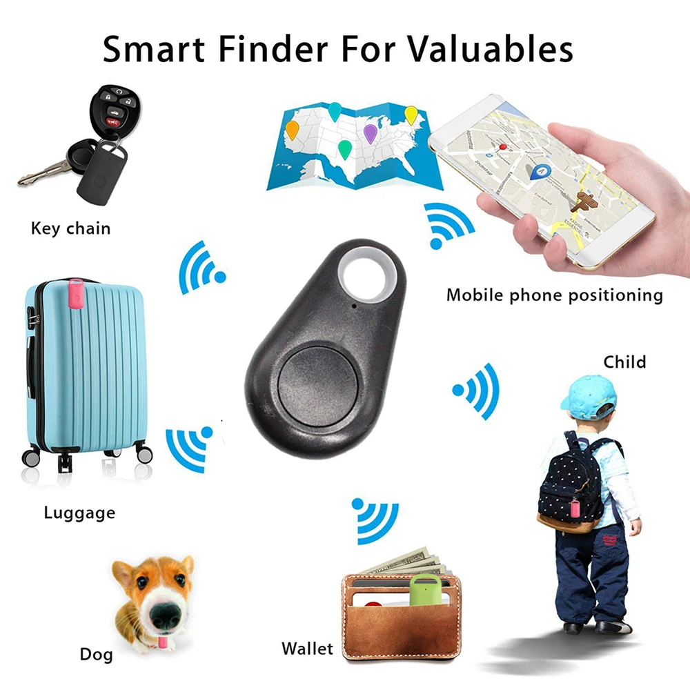 Mini Anti-lost Keychain Smart Tag Bluetooth Finder Device GPS Bi-Directional Alarm Tracker Phone Wallet Pet Child Key Locator