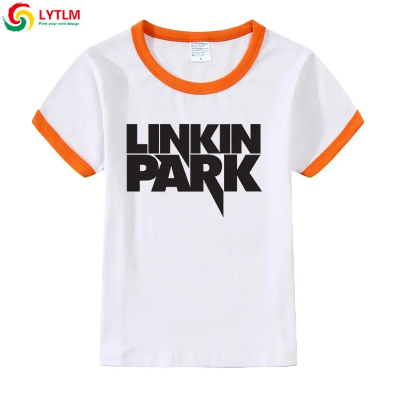 LYTLM Rock/Детские футболки для мальчиков, футболка Linkin Park, Детские топы для девочек, футболки для маленьких мальчиков в Корейском стиле, футболка для малышей с тяжелым металлом - Цвет: DXZB LYCRA Orange