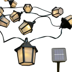 20/10 Bulbs Solar Retro Palace Lantern Light String Outdoor Waterproof Garden Lamp 8 Modes for Holiday Party Patio Lawn Decor