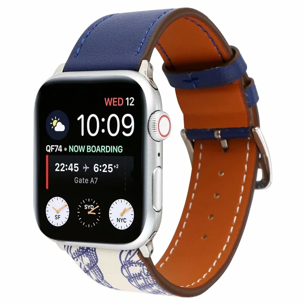 Коровья кожа двойной тур ремешок для Apple Watch 5 Группа 44 мм iwatch серии 5 4 3 2 1 Смарт 42 мм петля 38 мм Браслет замена 40 мм