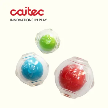 CAITEC-강아지 장난감, 놀라운 끽끽 소리가 나는 공, 내구성 좋고 탄력있는 물린 저항성, 던지기를 위한 최고의 중형 대형 개