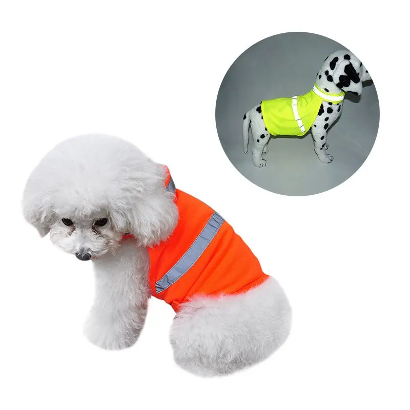 2019Pets Fluorescent Security Dog Reflective Vest Clothes Safety Luminous Waterproof Puppy Clothing