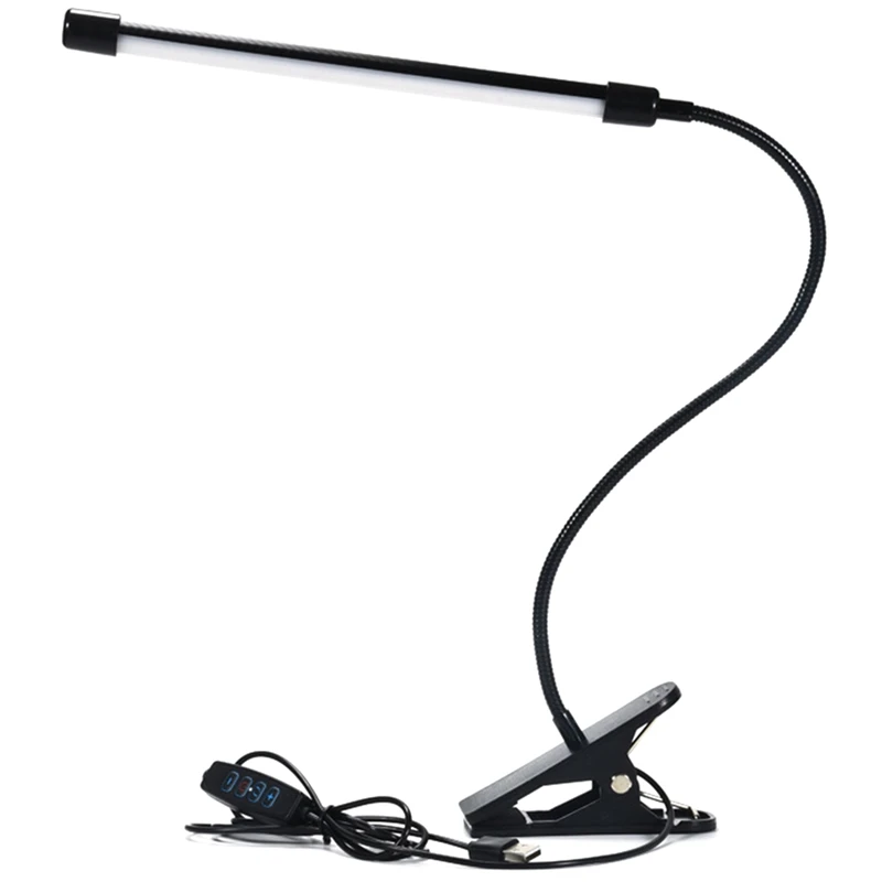 LED Reading Light Clamp Desk Lamp 3 Modes Clip Flexible Eye-Care For Bed Bedroom Black | Лампы и освещение