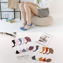 1 пара летних женских стеклянных шелковых носков-лодочек прозрачные ультратонкие японские цветные силиконовые пятки