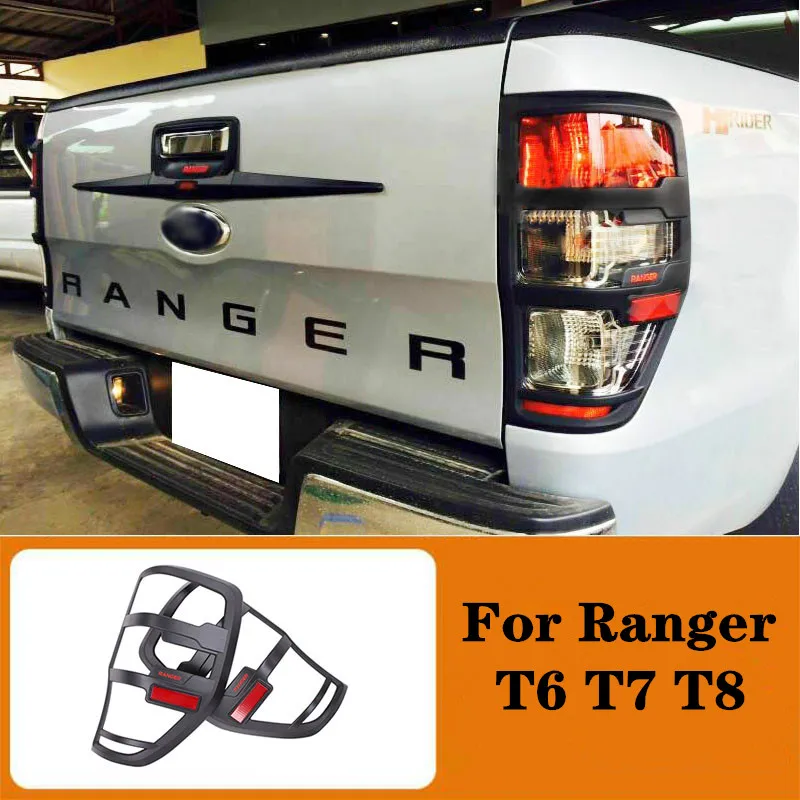 

Tail Light Cover Black Matte Exterior Rear Lamp Hoods Accessory For Ford Ranger Accessories 2012-2020 T6 T7 T8 Wildtrak Raptor