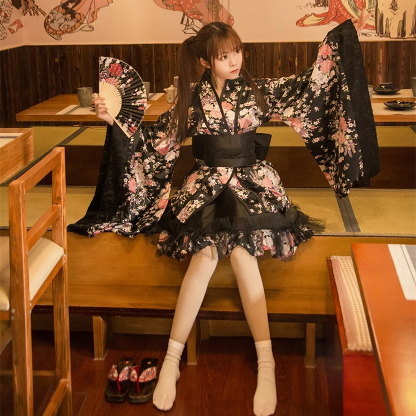 Teen Girls Japanese Lolita Costumes Kimono Dress Clothing Floral Floral National Gothic JK Suit Halloween Cosplay Woman Yukata lolita dress lolita suspender dress lolita cosplay costumes