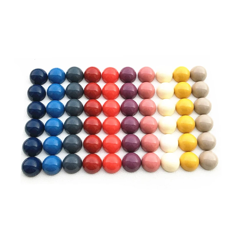 

10 PCS/Lot 18mm Colorful Blank Round Half Pill Cabochons For Board Games DTY Accessories Solid Color Chess Pieces