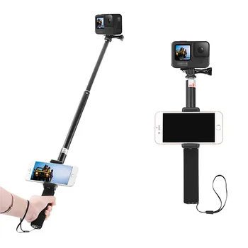 

Mini Selfie Stick With Phone Holder Clip for GoPro Hero 9 Sports Camera Extension Rod Handheld Stick for GoPro 9 Accessories