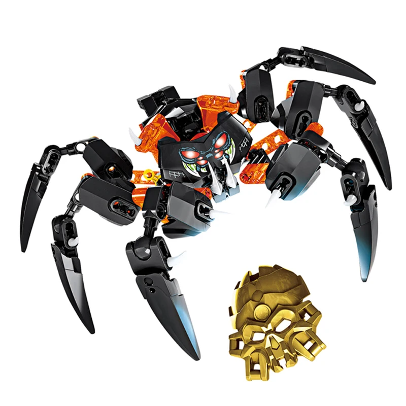In stock XSZ 708-4 BionicleMask of Light Children's Lord Of Skull Spider Building Block Toys Compatible with Bionicle 70790 | Игрушки и