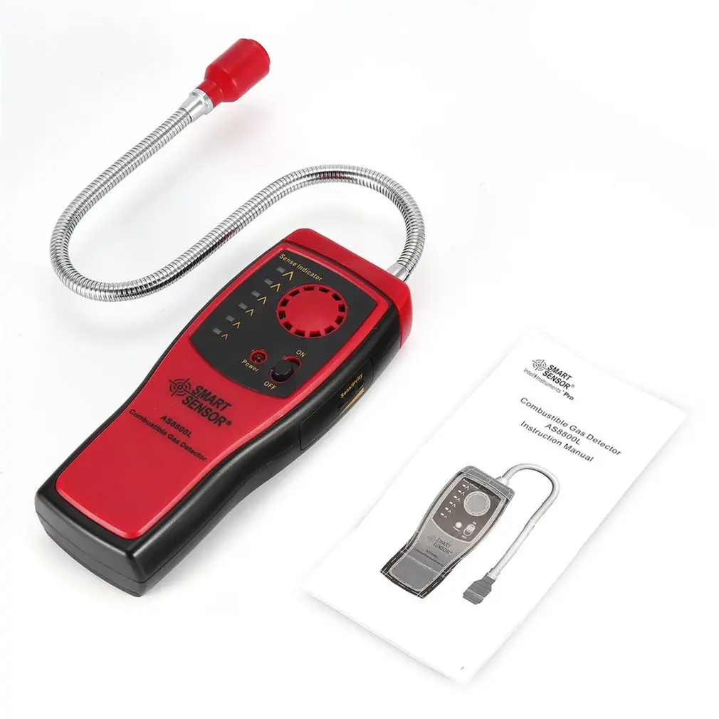 

SMART SENSOR AS8800L Combustible Gas Detector Flammable Natural Gas Leakage Tester Tool Methane Gas Leak Detector Analyzer