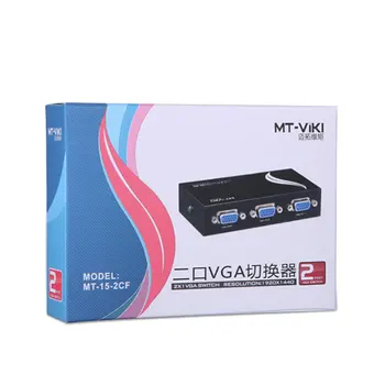 

2 Ports Switcher Splitter 2 Ways VGA Video Switch Adapter Converter Box for PC Monitor Accessorie MT-15-2CF