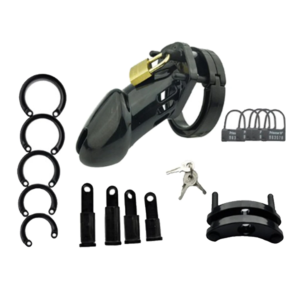 Men Male Penis Cage Chastity Device Cage with 5 sizes Rings & Lock & Keys Penis Ring Sex Toys for Men