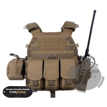 

Emerson LBT-6094A Style Plate Carrier + Accessories Pack Tactical Modular MOLLE Combat Vest w/ M4 M16 5.56 .223 Magazine Pouches