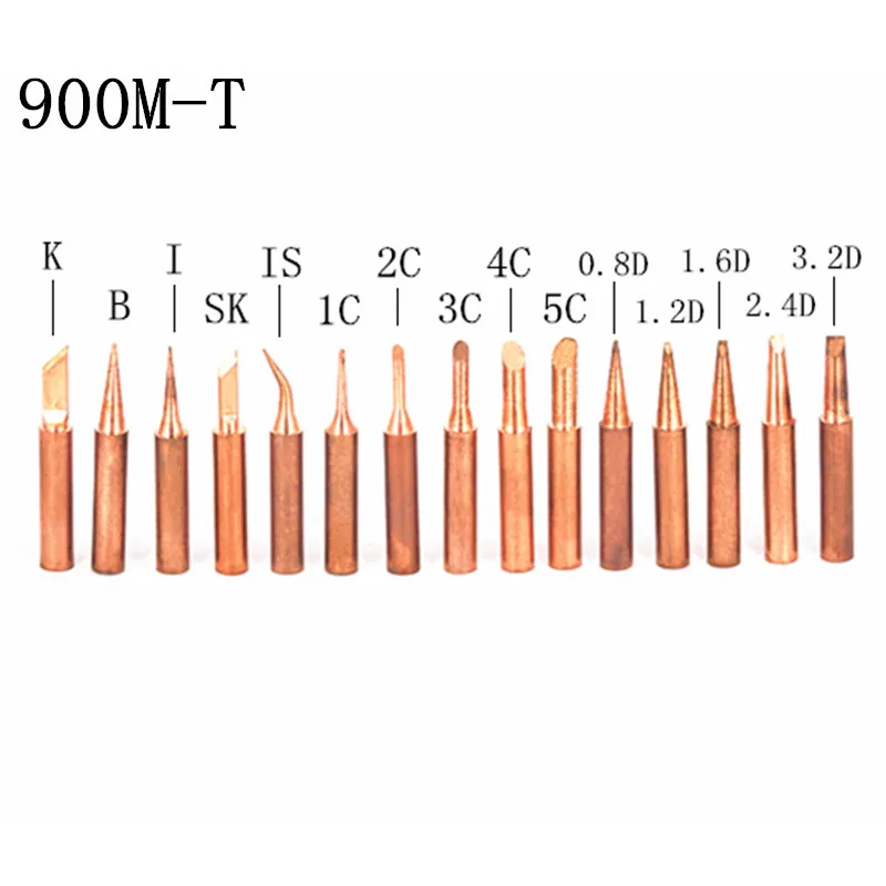 Top-15Pcs чистое железо и медь наконечник 900M-T паяльный наконечник для паяльной станции Hakko паяльная станция
