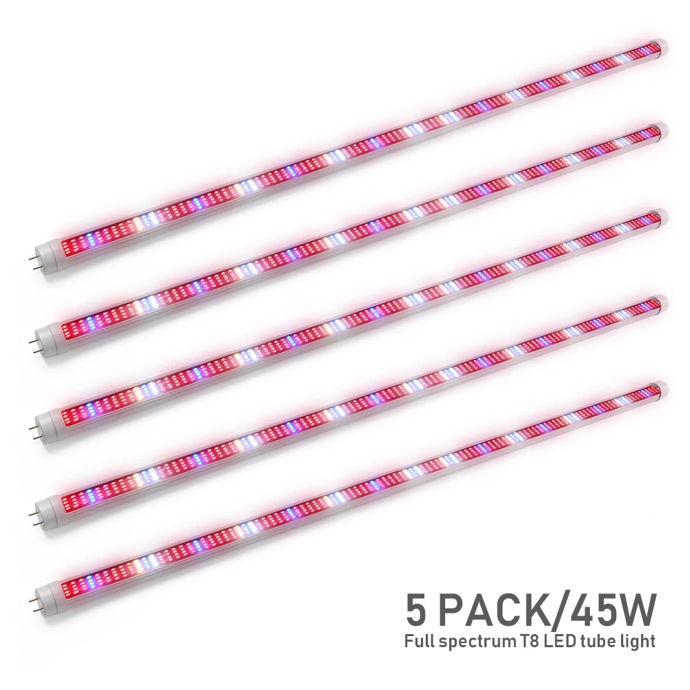 

(5pcs/lot) 60cm 90cm 120cm T8 Tube Full Spectrum Hydroponic LED Grow Light Bar 30W 45W 60W Plant Grow Lamps for vegs grow tent