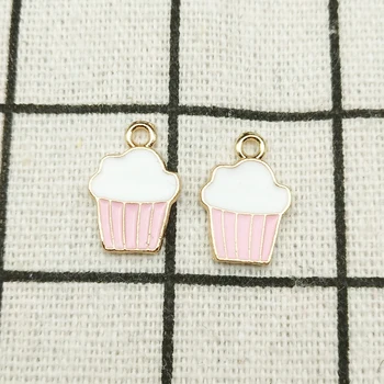

10pcs enamel ice cream charm jewelry accessories earring pendant bracelet necklace charms zinc alloy diy finding 10x15mm