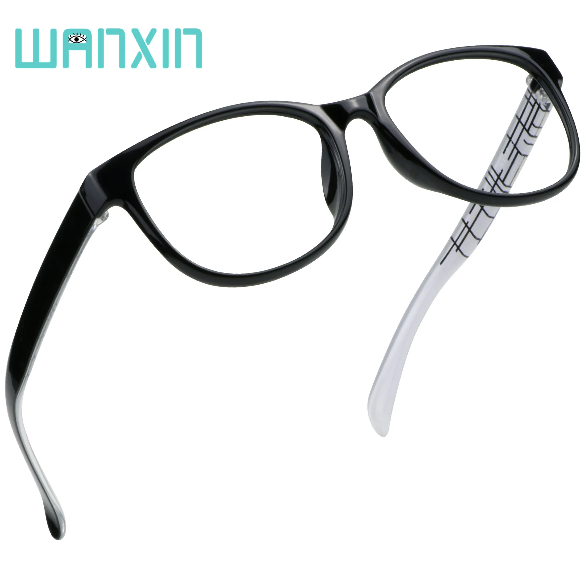 black WANXIN пластиковый синий светильник, блокирующее стекло es, роскошное стекло для чтения, прозрачные линзы, уменьшает головные боли и напряжение глаз - Цвет оправы: black