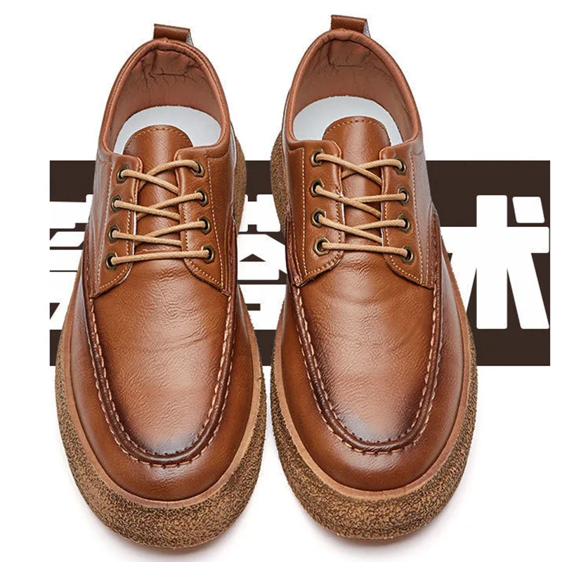 Casual leather Italian Non-slip Sneaker Breathable Male Shoes