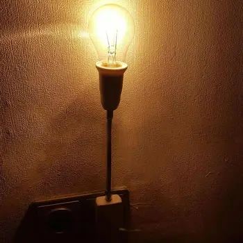 

20cm Lamp Holder Universal White Flexible E27 Light Lamp Bulb Adapter Socket US/UK Plug