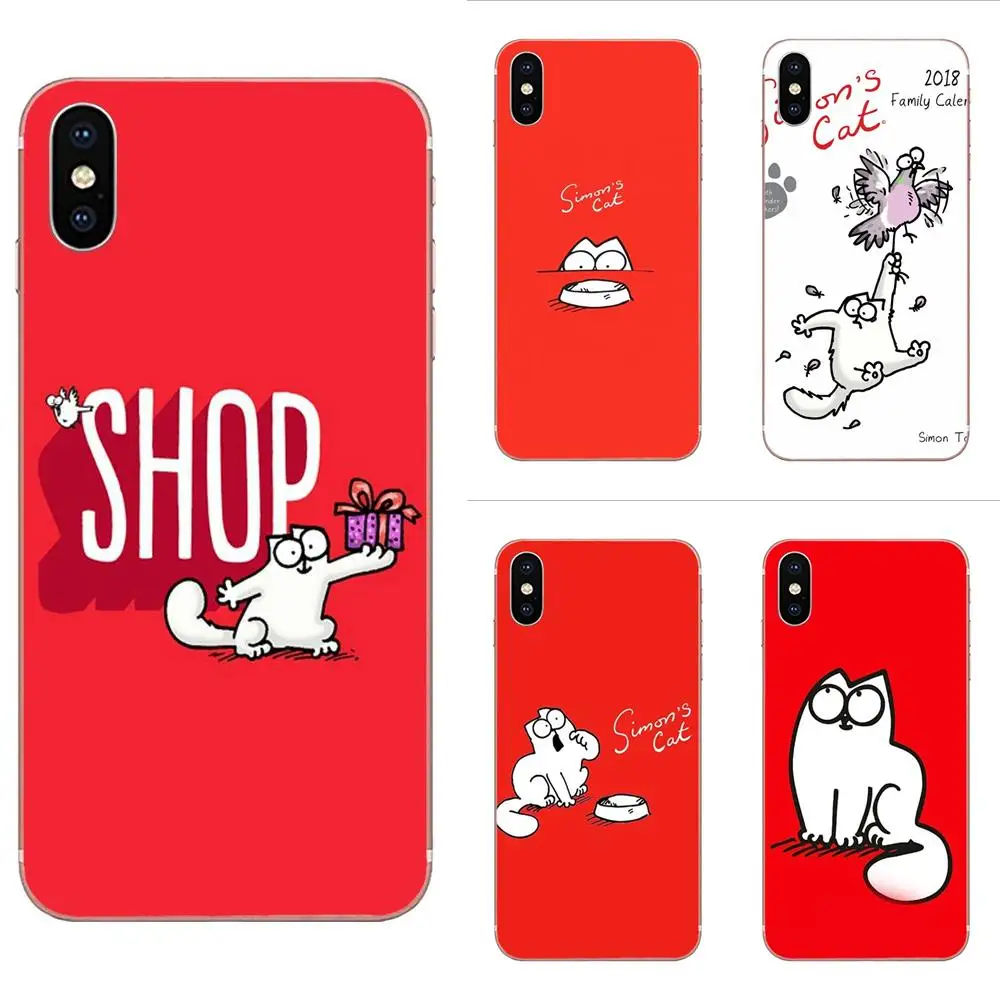 Забавный милый белый Симонс Кот для Xiaomi Redmi Note 2 3 3S 4 4A 4X5 5A 6 6A Pro Plus TPU Защитная