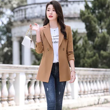 

Women's price jacket 2019 autumn new casual fashion temperament Slim solid color single-breasted small suit women's shirt