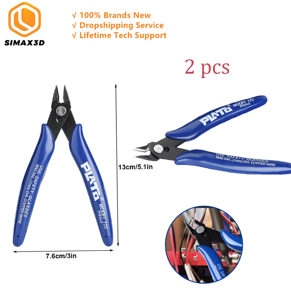 

SIMAX3D Electrical Wire Cutter Side Cutting Nippers Flush Pliers Nipper for printer DIY Kit Stainless Steel Hand Tools 2/piece