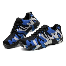 Рабочая обувь со стальным носком, безопасная, прокалывающаяся, нескользящая, дышащая, для мужчин, строительная, промышленная