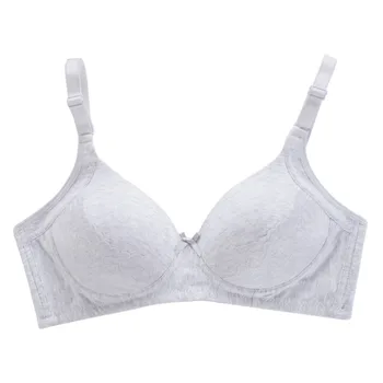 

Women Sexy Nursing Lace No Trace Solid Color Without Steel Ring Bra Gathered Comfort Underwear