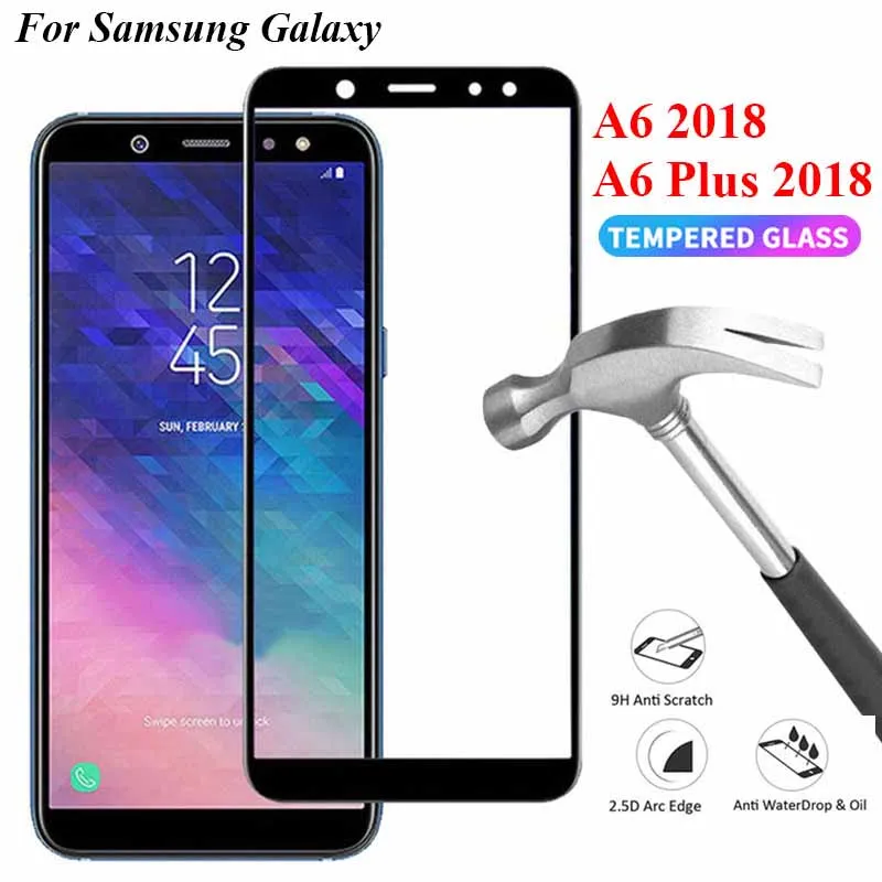 Защитное стекло для samsung galaxy a6 plus 2018 защита экрана samsun a6plus пленка gaxaly 6a закаленное